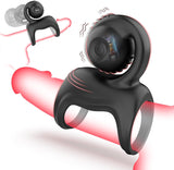 Anneau Penien - Anneau Homme Vibrant Sex Toys, Double Anneaux de Pénis Sex Toýs Couple Vibromasseurs pour Homme, Anneau Vibrant Pénis Homme avec 10 modes, Stimulateur Clitoridien pour Couple