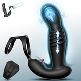 Masseurs de Prostate Sex Toys Anals avec Anneaux de Pénis, Vibromasseur Anal Télécommandé avec 10 Modes de Poussée & de Vibration, Vibrateur Gode Anal Plug Anal Vibrant Sextoy pour Hommes et Couple
