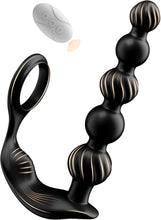 Charger l'image dans la galerie, Plug anal masseur de prostate, anneau phallique avec 10 modes de vibration, stimulation de la prostate avec 5 boules anales, jouets sexuels étanches pour couples