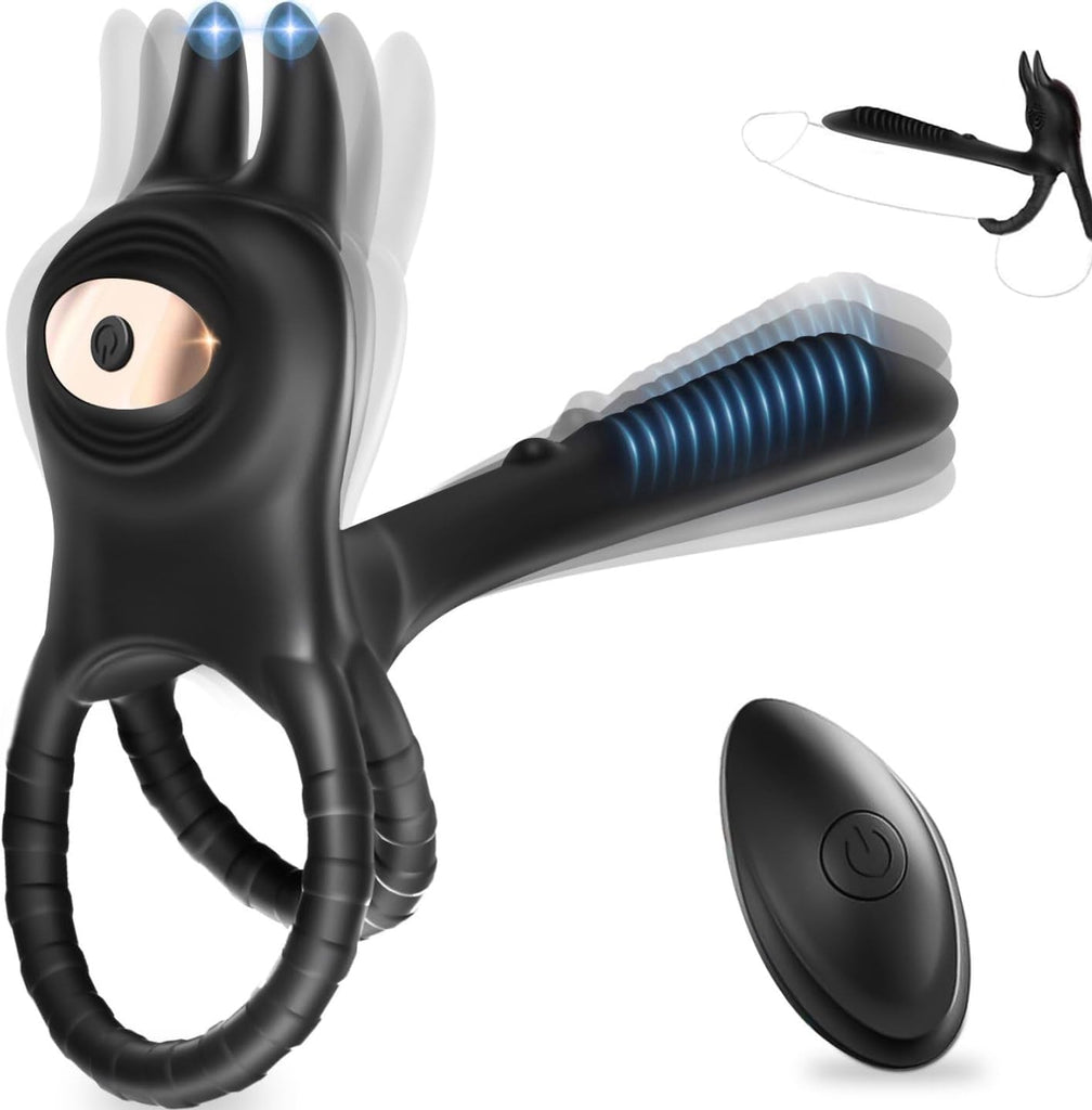 Anneau Homme Vibrant 4 in 1 Sextoy Anneau Vibrant Pénis Vibromasseur Clitoridienne 10 Modes Anneaux de Pénis Sextoyse Couple Plaisir Cockring Vibro Sex Toys