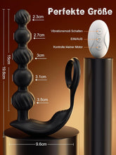 Charger l'image dans la galerie, Plug anal masseur de prostate, anneau phallique avec 10 modes de vibration, stimulation de la prostate avec 5 boules anales, jouets sexuels étanches pour couples