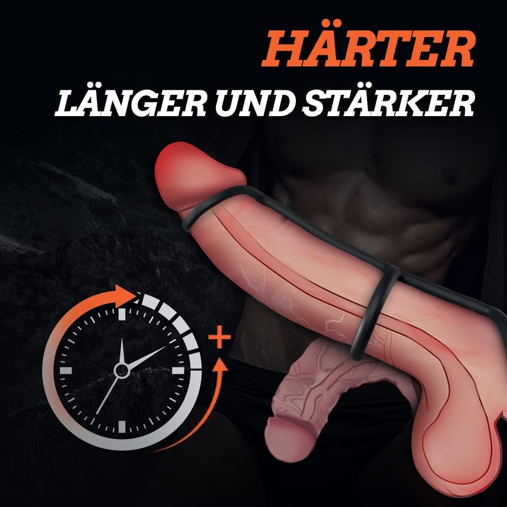 Anneaux en silicone 3in1, anneau pénien extensible pour toutes les tailles, anneau pénien en silicone pour un plaisir plus long et plus dur, anneau avec 3 tailles différentes, jouet sexuel