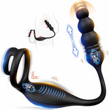 Plug Anal Vibrant Vibromasseur Sex toýs Homme Masseurs de Prostate Sextoy Homme Sex avec Anneau Pénien Sex Toys Anals Gode Sextoyse Couple Plaisir 9 Mode Télescopique