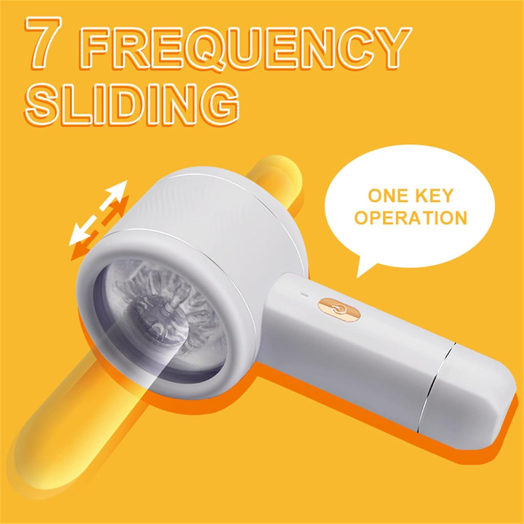 Sumeber Masturbateurs Masculins Électrique Mains Libres, Masturbâteur Homme Automatiques Avec Vibration Et Fonction Télescopique, Oral Érotique Vaginette Sex Toys pour Sexuels pour Hommes Blanc