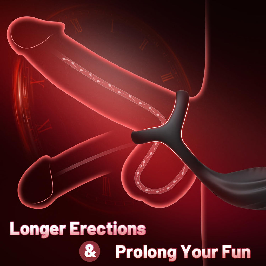 Vibromasseur pour Homme Sex Toys, Plug Anal Vibrant Sex toýs Homme Masseurs de Prostate Sextoy Homme Sex avec Anneau Pénienn, Sex Toys Anals Gode Vibro-masseur 9 Mode Télescopique & Vibrations