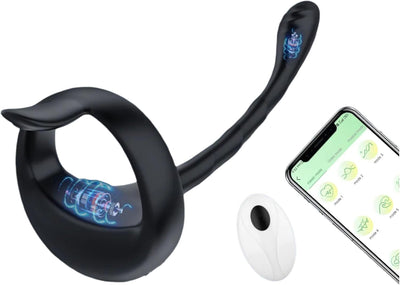 Sextoys plug anal - 5 EN 1 APP Masseurs de Prostate Vibrant avec Anneaux de PĂ©nis - 10 Modes de Vibration -TĂ©lĂ©commandĂ© -Jouets Sexuels pour la Stimulation Anale Couple, Ătanche