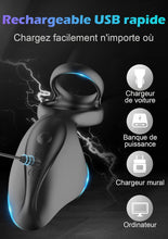Charger l'image dans la galerie, Double Anneau Vibrant en Silicone avec 10 Modes de Vibration d'érection Améliorant Vibromasseurs Sex Toys pour Hommes Couple