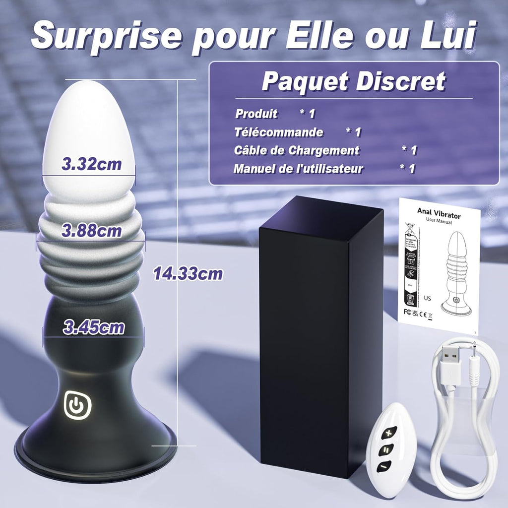 Sex Toys Plug Anal Vibromasseur - Sex ToyÌs Homme Stimulateur Prostate Plugs Anals Femme DĂ©butante Gode avec 7 Vibration 7 PoussĂ©e, Plug Anus Vibrant Gay Sextoyse Couple Plaisir avec Telecommande APP