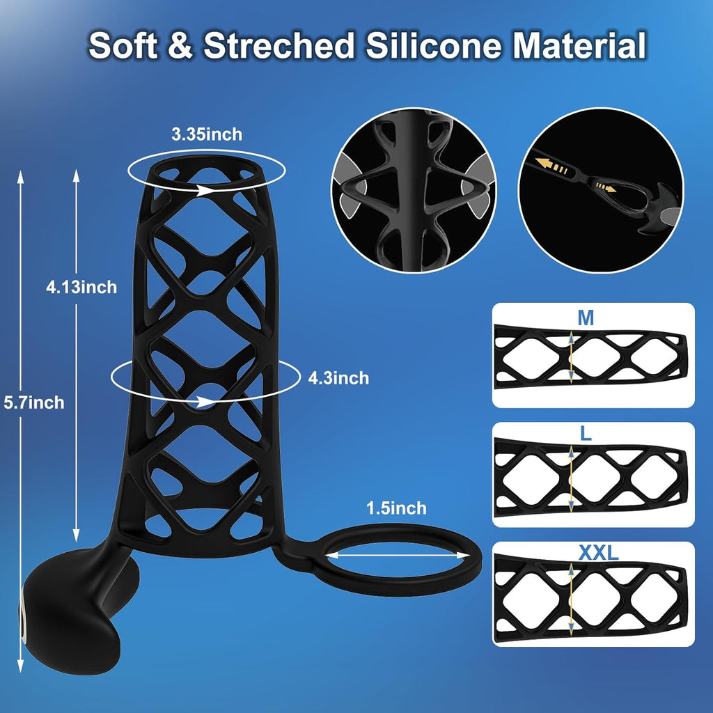 Anneau pénien à manchon pour hommes, jouets sexuels vibrants à manchon coq, extension de pénis de vibrateur masculin APP, amélioration de l'érection de l'éjaculation retardée