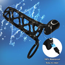 Charger l'image dans la galerie, Anneau pénien à manchon pour hommes, jouets sexuels vibrants à manchon coq, extension de pénis de vibrateur masculin APP, amélioration de l'érection de l'éjaculation retardée