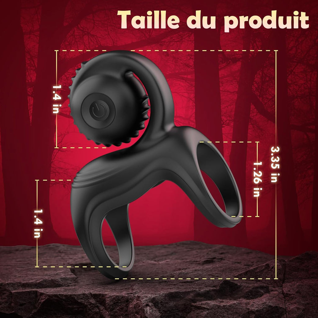 Anneau Penien - Anneau Homme Vibrant Sex Toys, Double Anneaux de Pénis Sex Toýs Couple Vibromasseurs pour Homme, Anneau Vibrant Pénis Homme avec 10 modes, Stimulateur Clitoridien pour Couple