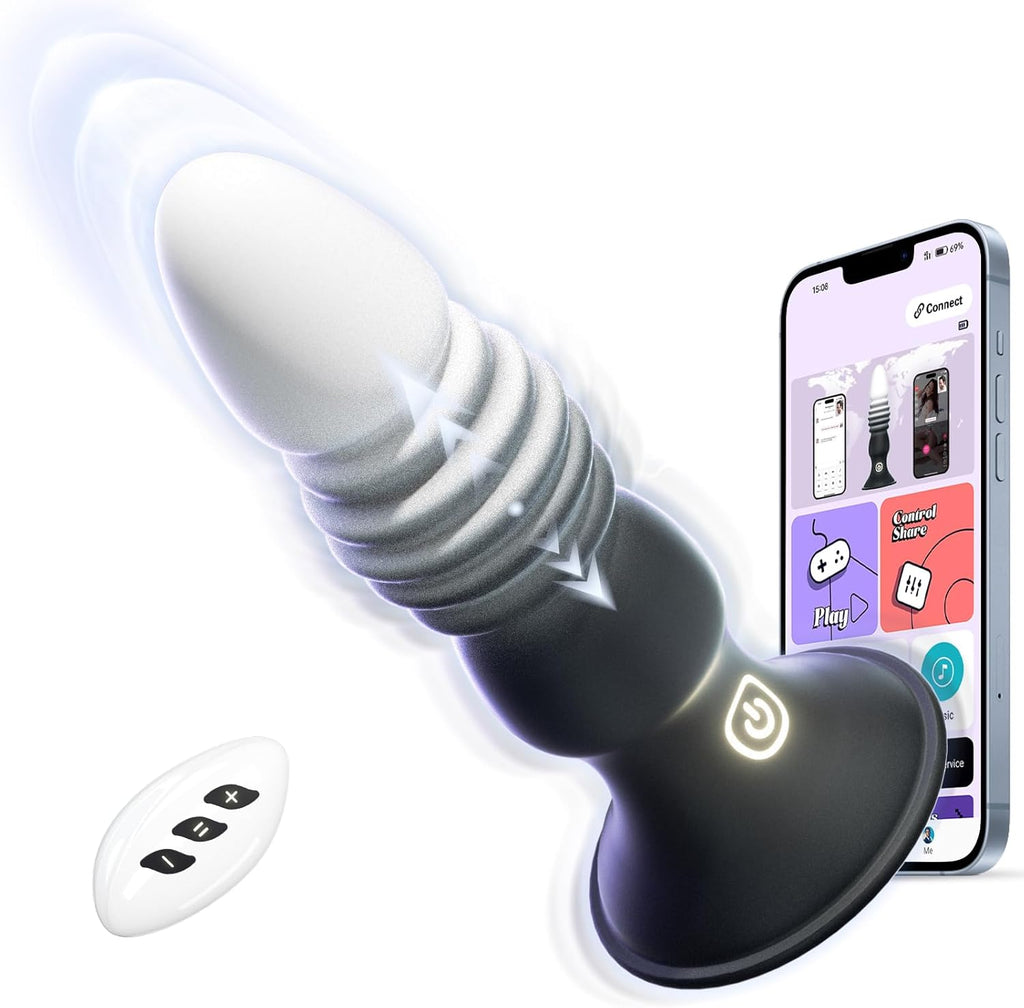 Sex Toys Plug Anal Vibromasseur - Sex ToyÌs Homme Stimulateur Prostate Plugs Anals Femme DĂ©butante Gode avec 7 Vibration 7 PoussĂ©e, Plug Anus Vibrant Gay Sextoyse Couple Plaisir avec Telecommande APP