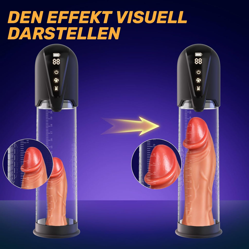 Pompe à Pénis sex toýs homme Masturbateurs masculins avec 4 D'aspiration& 6 modes entraînement,Vakuum pumpe pompe pénis Vibromasseurs avec Vaginette Silicone, Sextoy Homme Masturbateur