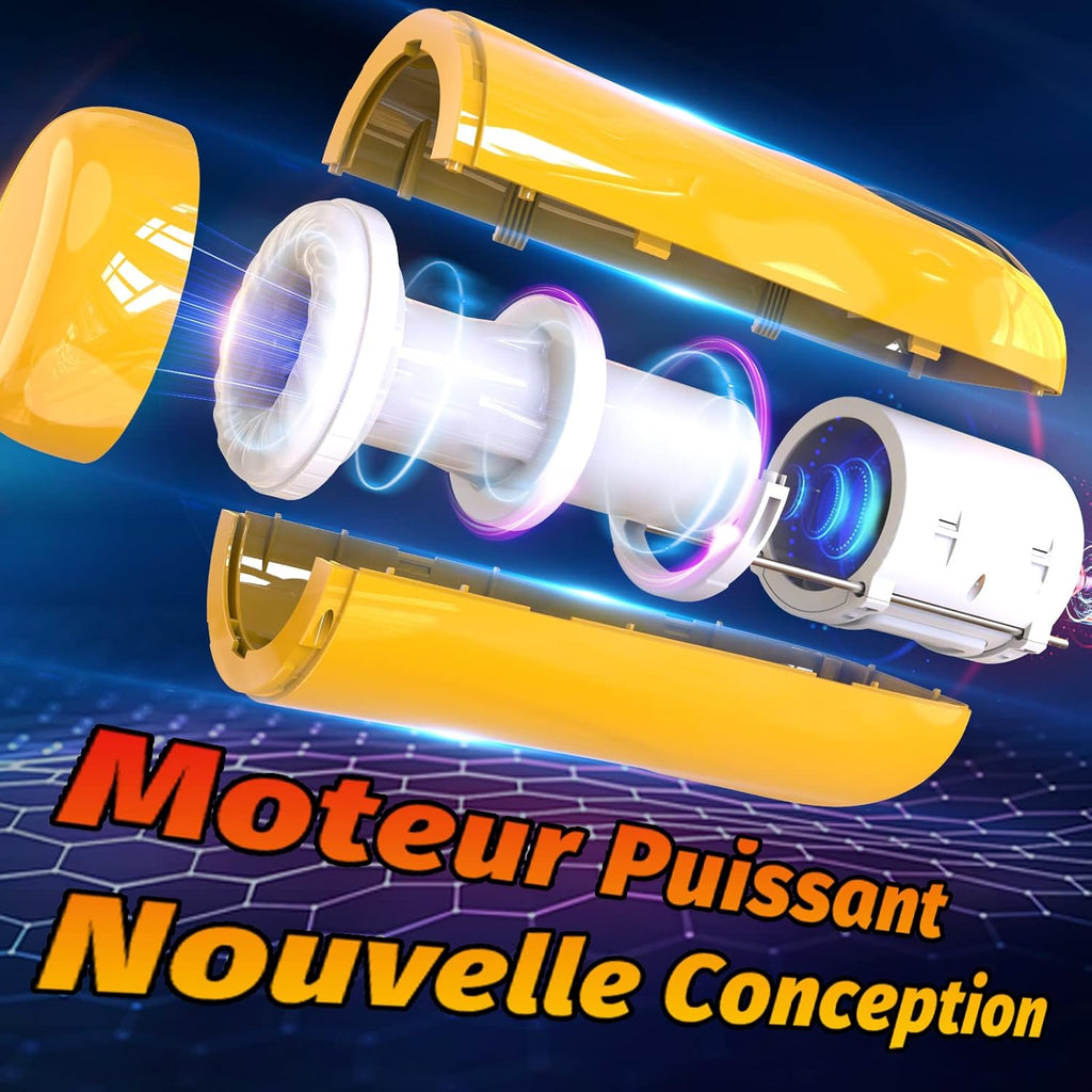 Electric Masturbateurs Masculins Automatique Électrique Sextoyse Homme Sex, 7 Télescopique + Vibrations Masturbeuse Va et Vient, Mains Libres