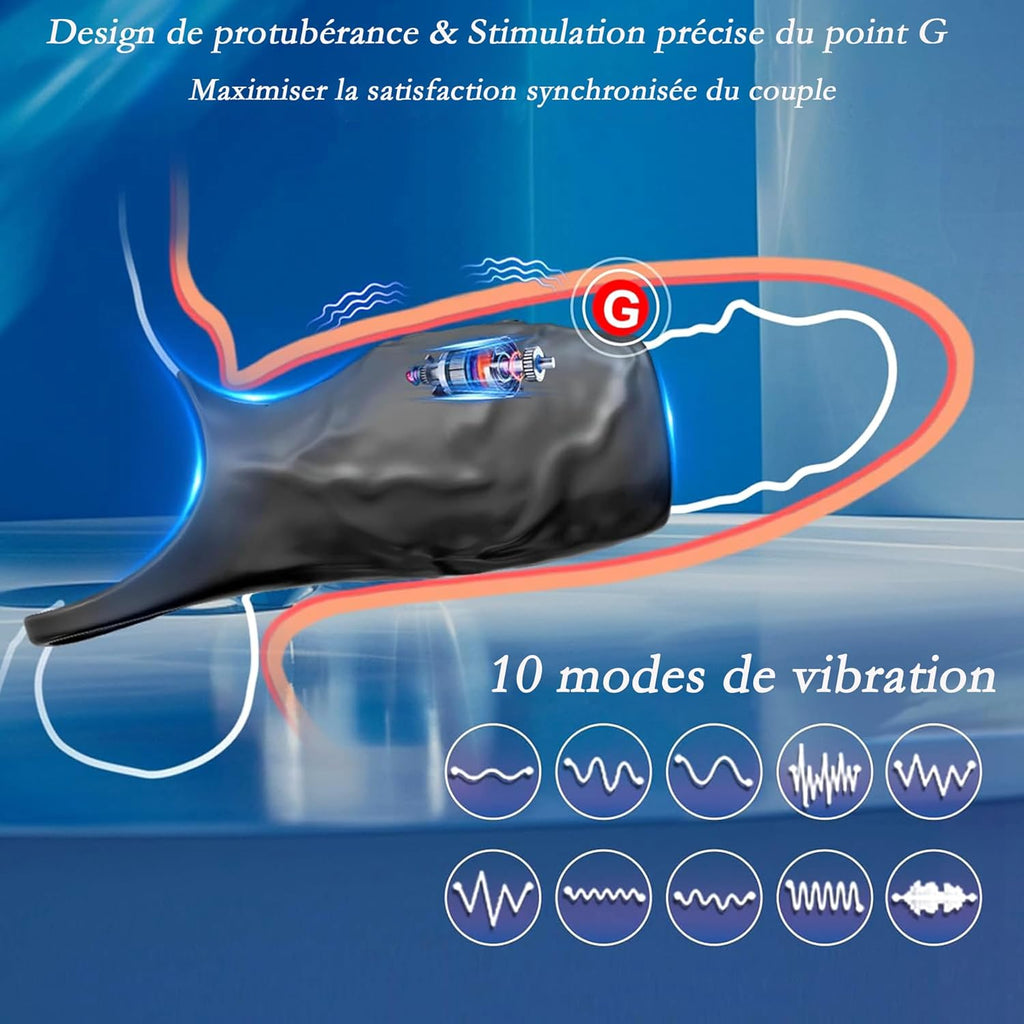 Anneau Homme Vibrant Sex ToyÌs Couple, 10 Modes Sextoyse Homme Sex Toys, Sex Toyspour Pour Homme, Anneau Vibrant PeÌnis Clitoridienne, Anneaux de PĂ©nis Sextoyse Couple Plaisir