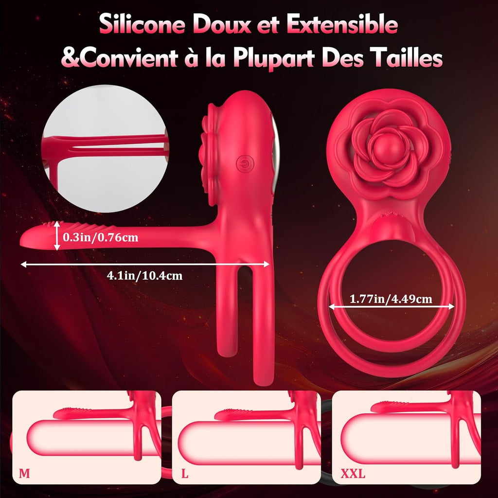 Sex Toys Anneaux de Pénis Set - 3 en 1 Anneau Vibrant Pénis - Anneau Homme Sextoyse Couple Plaisir 10 Modes Vibromasseurs Pour Homme Cockringe Sextoyse Homme Sex