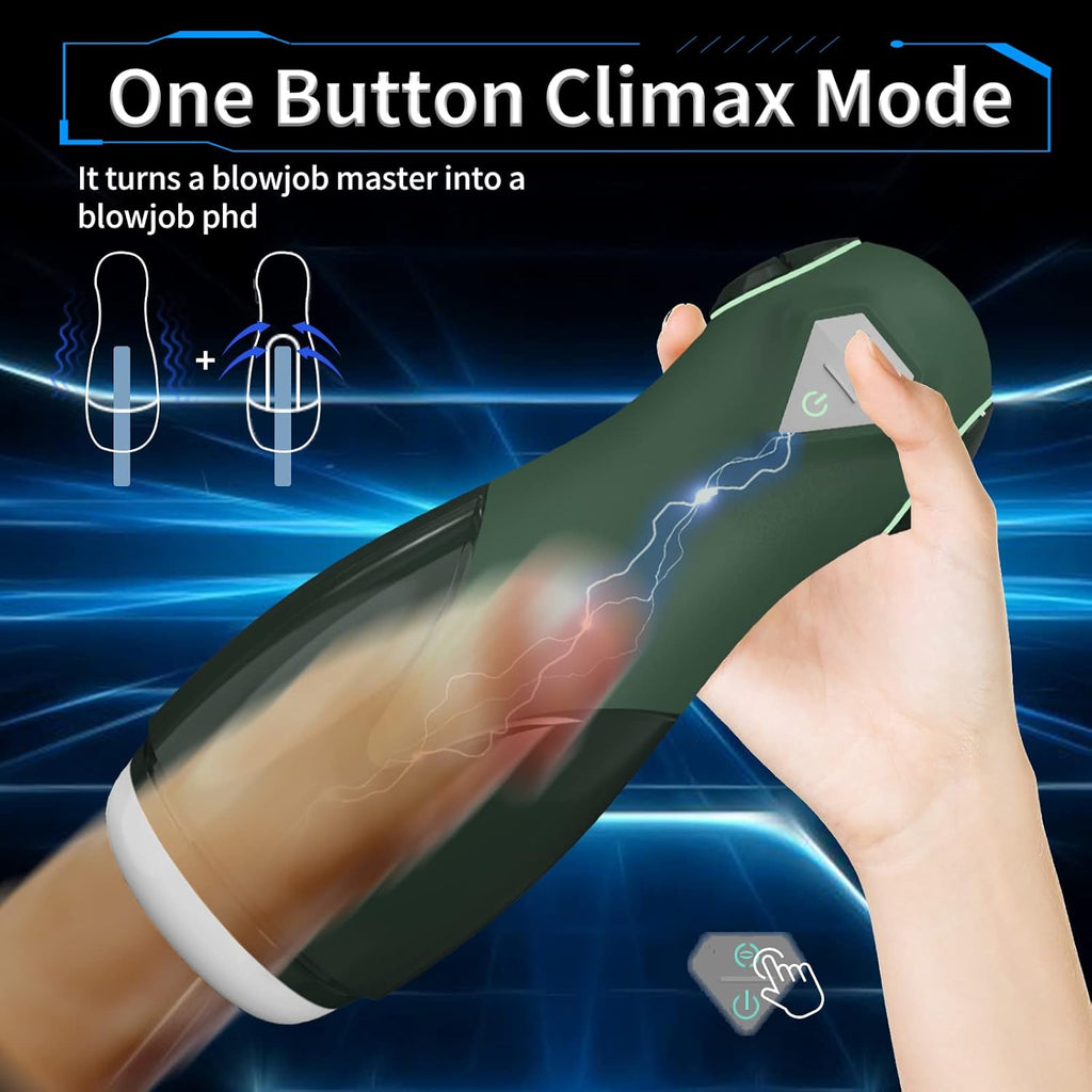 Masturbateur masculin automatique avec 5 modes de poussée et 12 modes de vibration pour stimulation du pénis, jouet électrique de poche pour chatte, jouet sexuel pour homme adulte