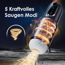 Charger l'image dans la galerie, Masturbeuse Homme Mains Libres avec Ventouses, Masturbateurs Masculins électrique Sex Toys, 5 Rotations Télescopiques et 5 Modes d'Aspiration, Vaginette Chatte de Poche Réaliste 3D Masturbateur Homme