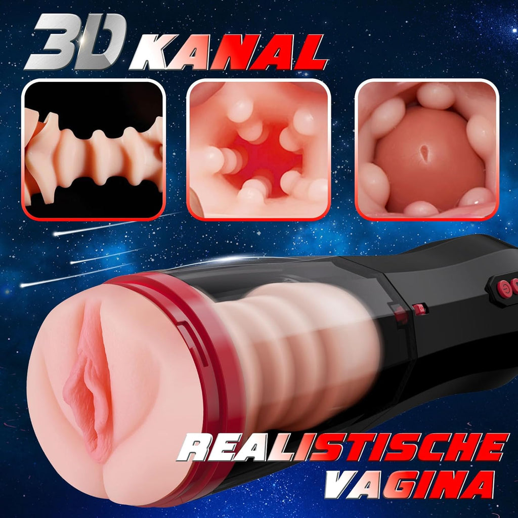 Masturbeuse Homme avec vagin réaliste, Masturbateurs Masculins Mains Libres avec 5 Modes d'aspiration et 7 Modes de Vibrant, Masturbateur Homme Automatique Vaginette Ultra Réaliste Homme Sex Toys