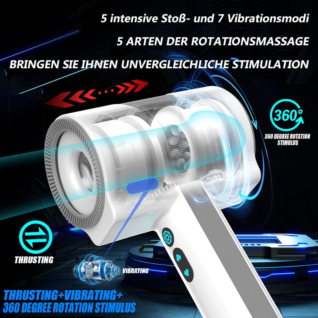 Masturbateur Électrique Coupe Masturbateur Électrique Pour Hommes, Masturbateur Automatique Avec 5 Types De Rotation Télescopique, 7 Types De Vibration, Masturbateur Avec Charge Rapide Magnétique