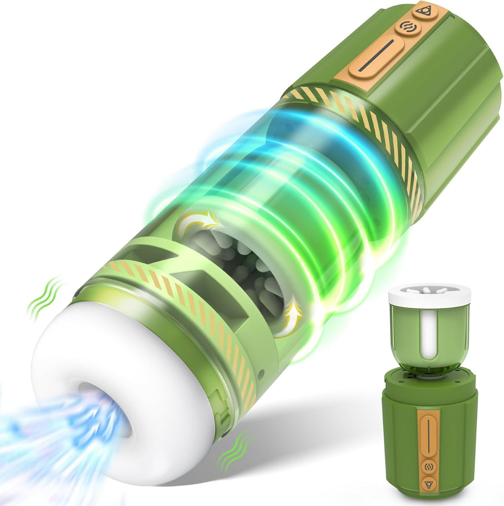 Masturbateur électrique avec 10 vibrations télescopiques - Fonction de choc rotatif - Jouet sexuel pour les hommes - Jouet sexuel pour homme - Masturbateur de poche avec vagin 3D