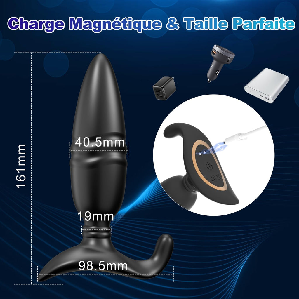 Plug Anus Vibromasseurs Sex Toys - Masseurs de Prostate Vibrant Sex ToyÌs Couple Homme, Vibrateur Anal TĂ©lĂ©commandĂ© Gode Homme pour Gay Sextoyse Couple Plaisir Homme Sex avec 9 PoussĂ©e & Vibration