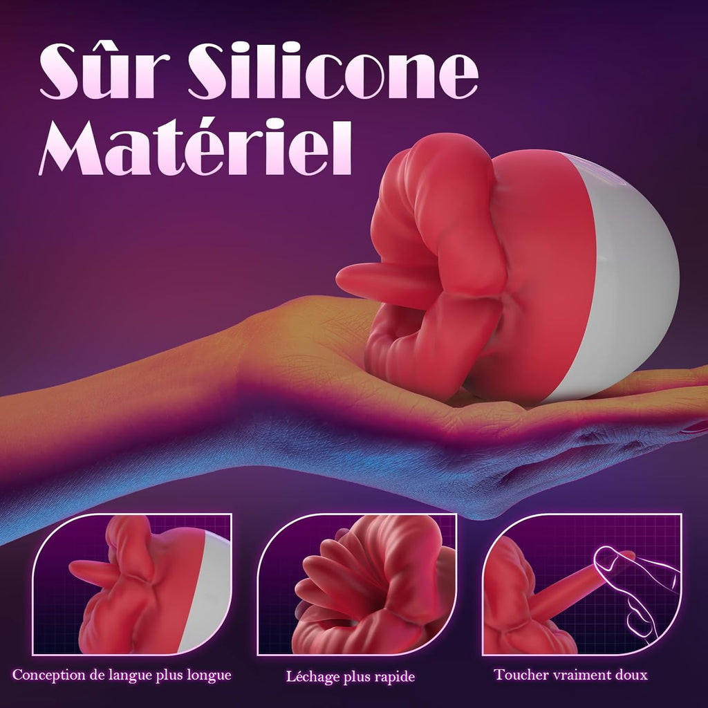 Vibromasseur pour Femme Clitoridien Puissant Sex Toys avec 10 Modes de Vibration, Sex Toýs Femme Léchage de Langue Sex Toýs Couple, Vibromasseurs Feminin Silencieux de Clitoris et Point G