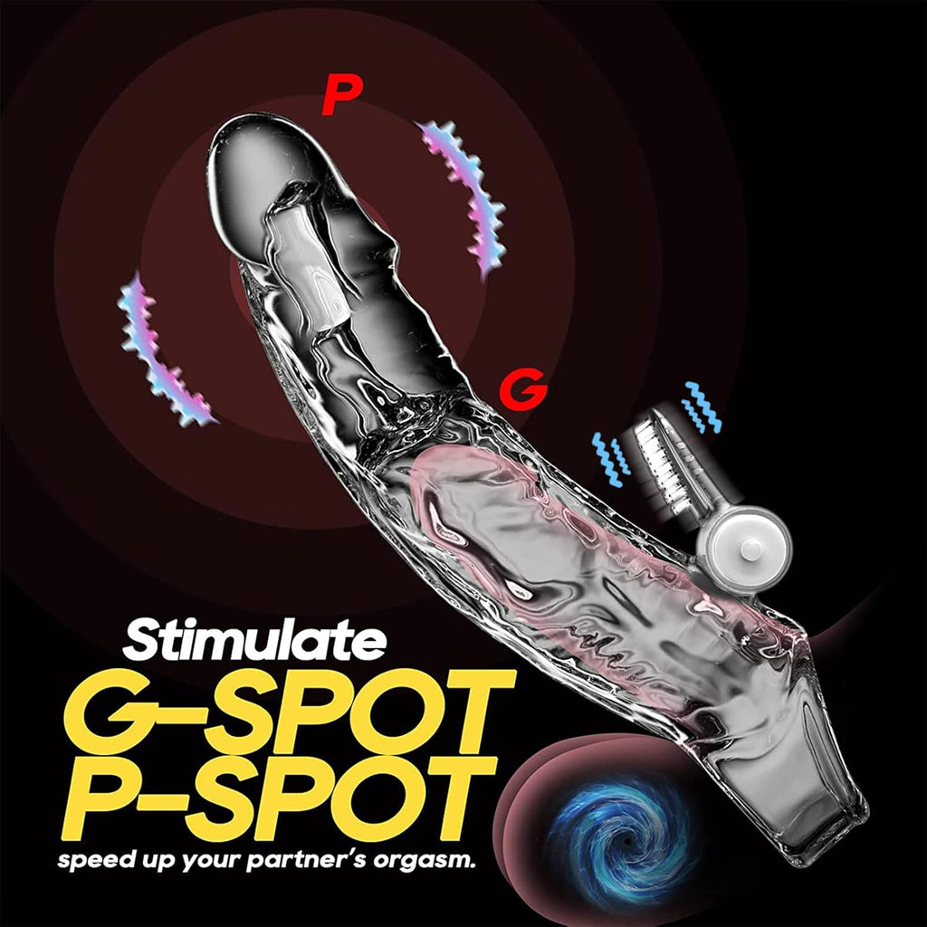 Gaines Pour Pénis, Extenseur De Pénis avec Vibrateur Pénis Anneau, Jouets Sexuels Manchon Pénis pour Améliorer l'érection et retarder l'éjaculation, Sex toys for Homme