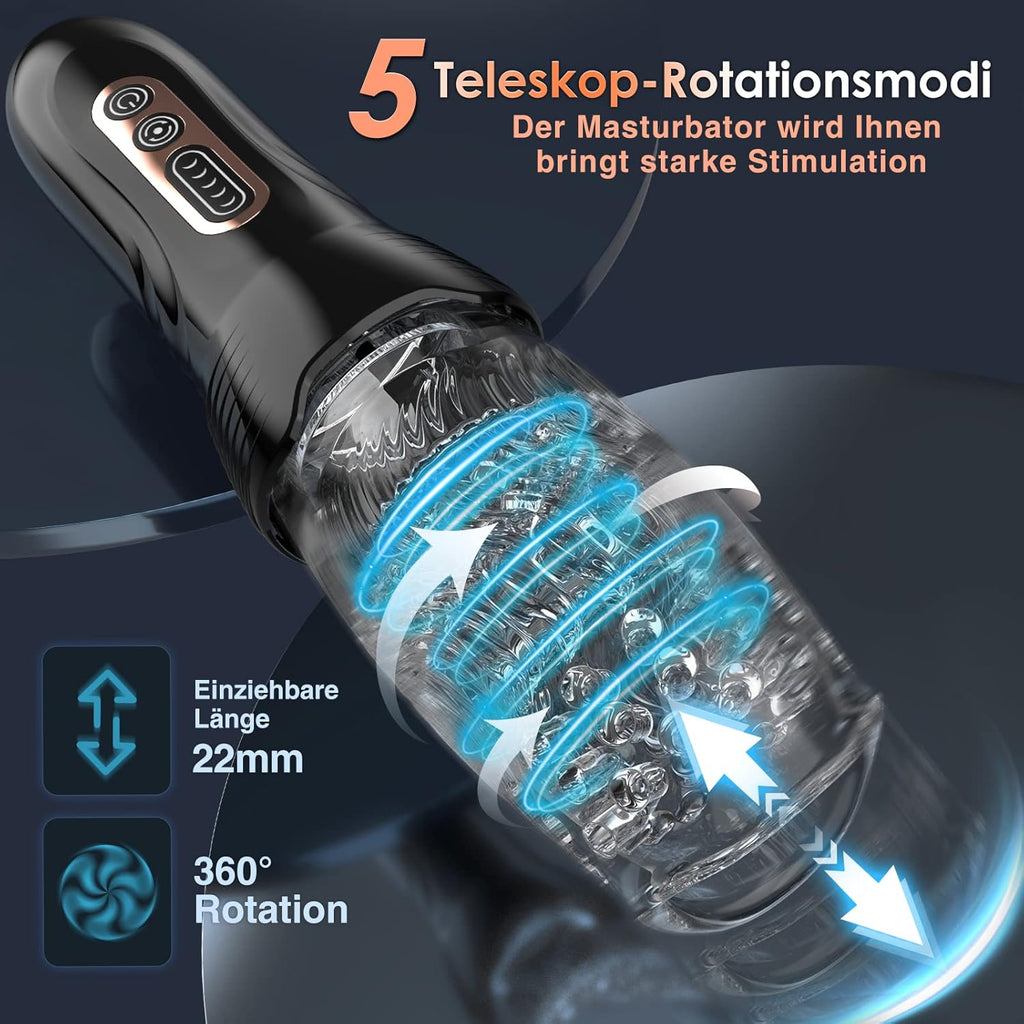 Masturbateurs Masculins Sex Toys,Masturbâteur Homme Mains Libres 10X5 Mode de Vibration & Rotation Télescopique,Vaginette Sextoyse Homme Sex Masturbateur Homme