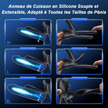 Charger l'image dans la galerie, Anneau Homme Vibrant 4 in 1 Sextoy Anneau Vibrant Pénis Vibromasseur Clitoridienne 10 Modes Anneaux de Pénis Sextoyse Couple Plaisir Cockring Vibro Sex Toys