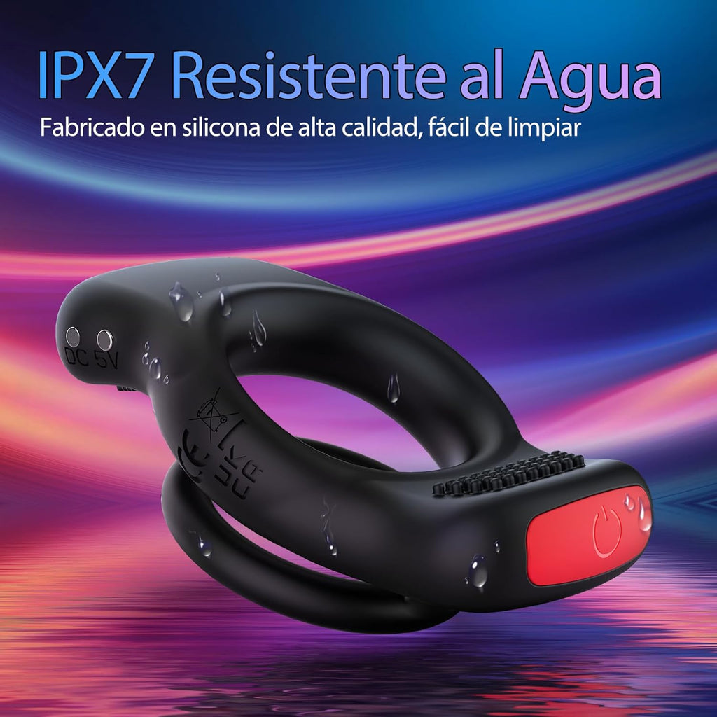 Anneau Penien - Anneau Homme Vibrant Sex Toys, Anneaux de PĂ©nis Sex ToyÌs Couple Vibromasseurs pour Homme, Double Anneau PeÌnis avec TĂ©lĂ©commande et APP, Stimulateur Clitoridien pour Couple Sex Toy