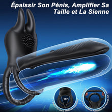 Charger l'image dans la galerie, Anneau Homme Vibrant 4 in 1 Sextoy Anneau Vibrant Pénis Vibromasseur Clitoridienne 10 Modes Anneaux de Pénis Sextoyse Couple Plaisir Cockring Vibro Sex Toys
