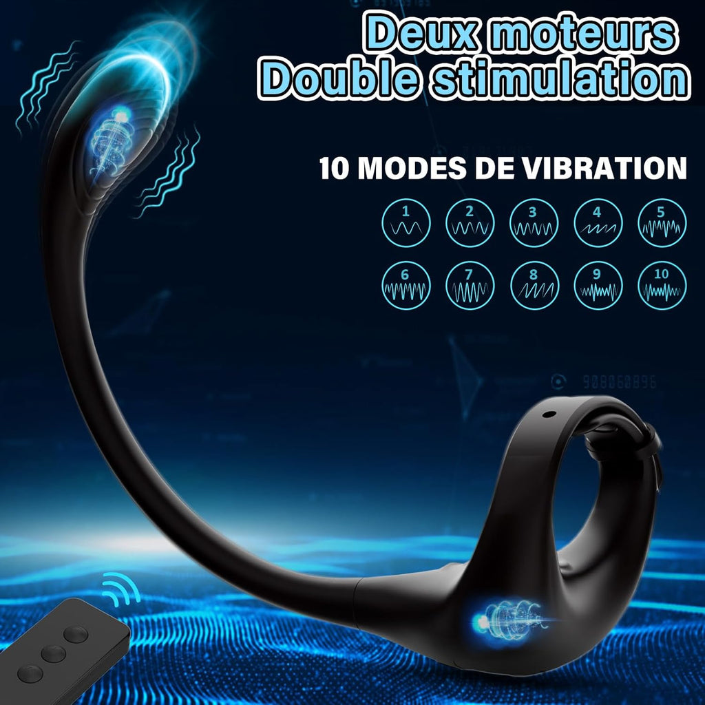 Plug Anal Vibromasseur Sex Toys - Anneau Penien Gode Homme pour Gay ToyÌs Femme Couple Plaisir Sextoy avec App et 10 Modes de Vibration, Anneaux Vibrant PĂ©nis Sextoyse Sex Masculins Anals Plugs Anus
