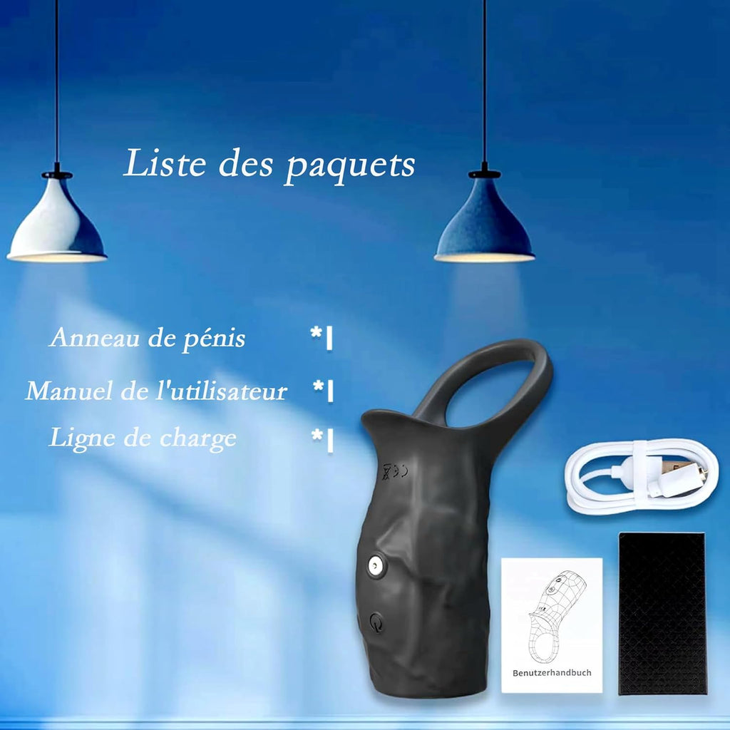 Anneau Homme Vibrant Sex ToyÌs Couple, 10 Modes Sextoyse Homme Sex Toys, Sex Toyspour Pour Homme, Anneau Vibrant PeÌnis Clitoridienne, Anneaux de PĂ©nis Sextoyse Couple Plaisir