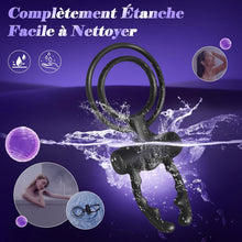 Charger l'image dans la galerie, Anneau Penien - Anneau Homme Vibrant Sex ToyÌs Couple Vibromasseur, Femme Clitoridien Puissant - Rechargeable, prĂȘt pour la douche et dure jusqu'Ă  60 minutes, 10 Modes de Vibration et ContrĂŽle des APP