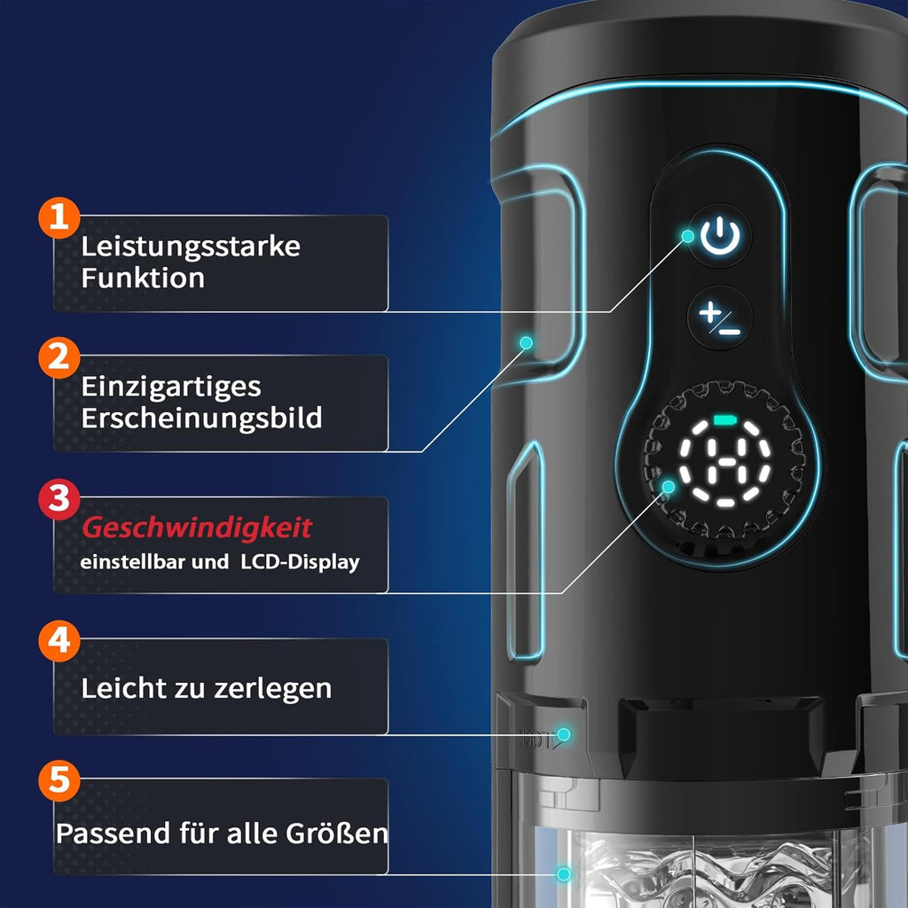 Masturbeuse Homme Sex Toys Masturbateurs Masculins avec 5 Modes Télescopique et Rotatif et 5 Modes de Vibration, Masturbateur Homme Vaginette Silicone Sextoy Homme