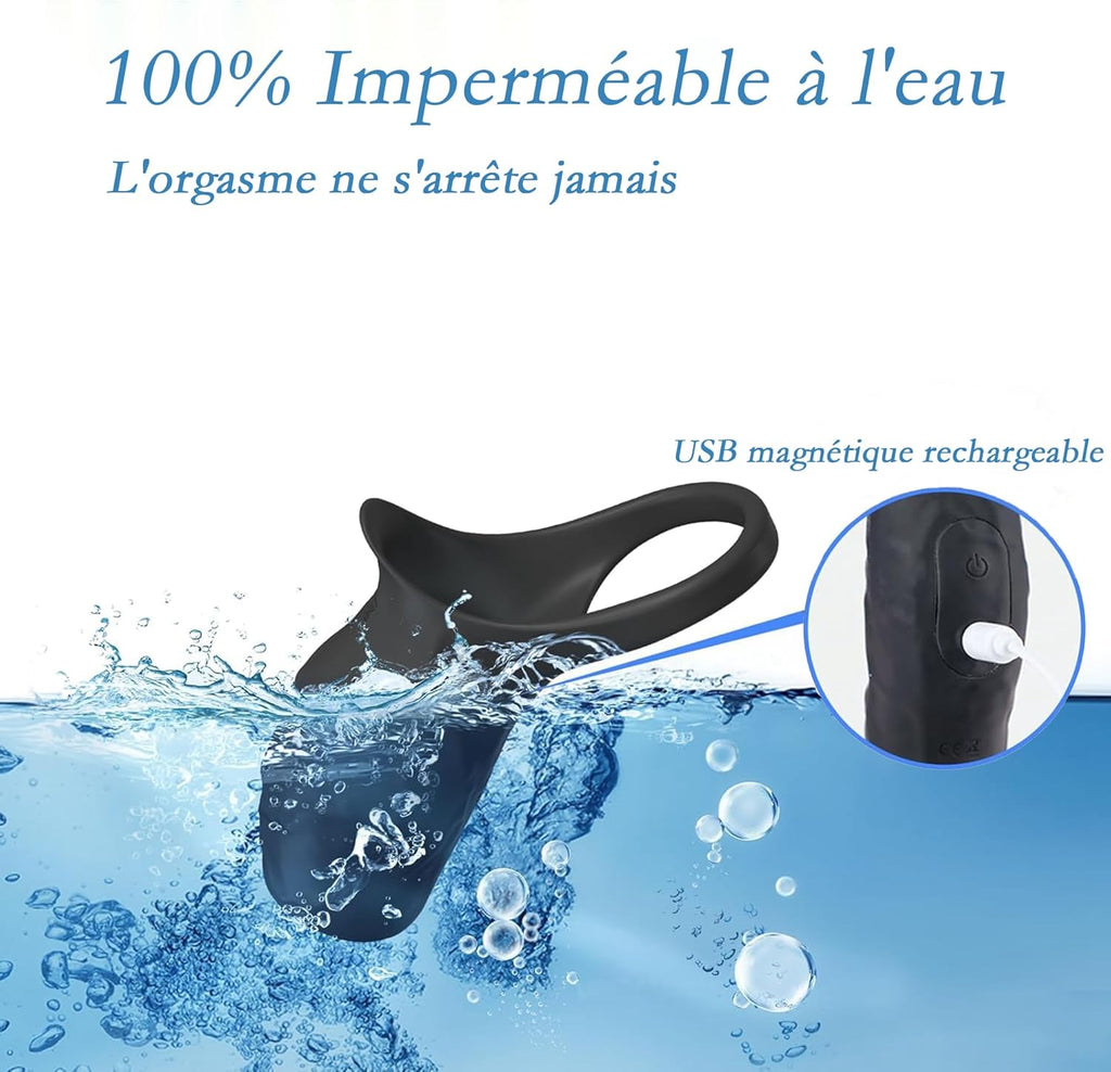 Anneau Homme Vibrant Sex ToyÌs Couple, 10 Modes Sextoyse Homme Sex Toys, Sex Toyspour Pour Homme, Anneau Vibrant PeÌnis Clitoridienne, Anneaux de PĂ©nis Sextoyse Couple Plaisir