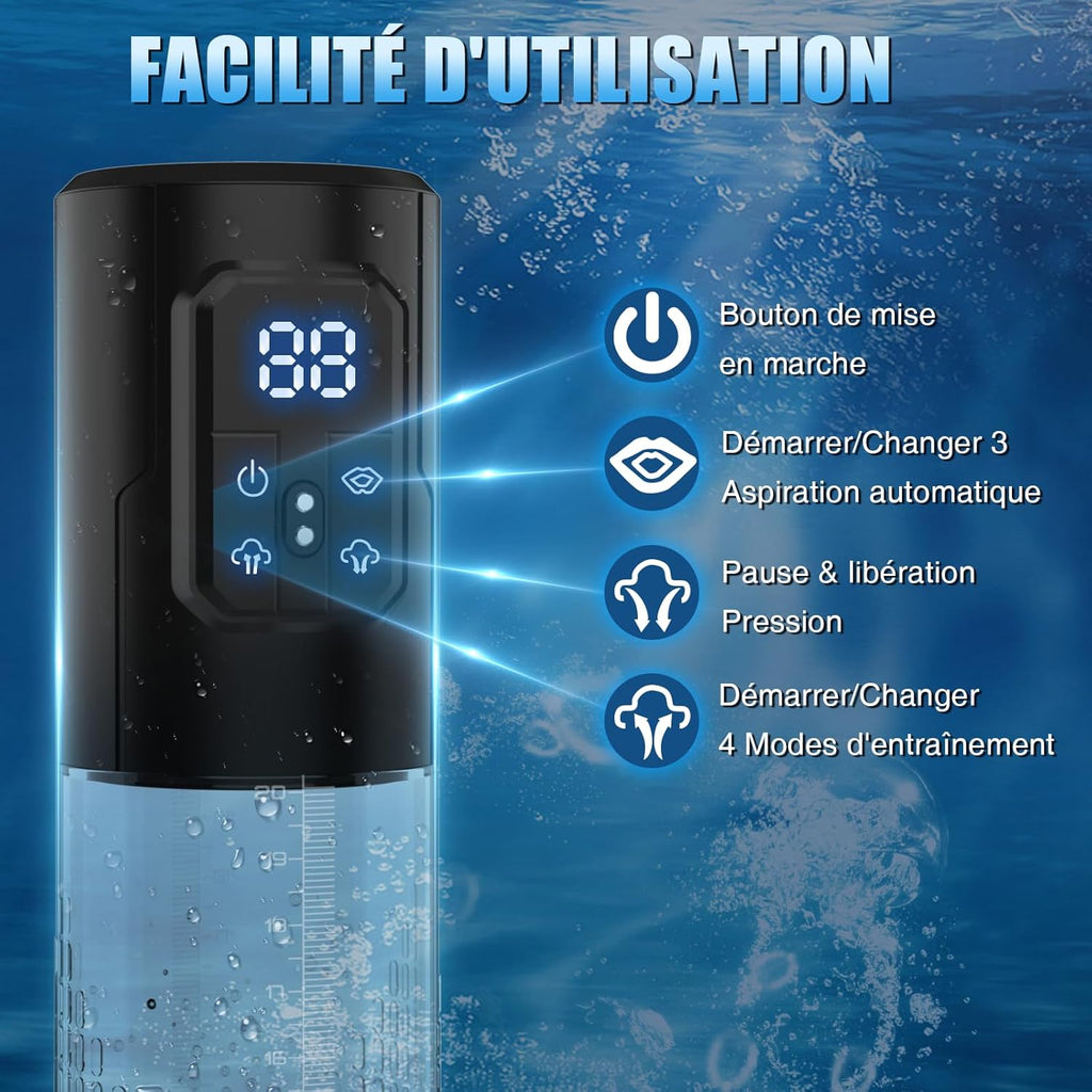 Pompe à Pénis Sex Toys Homme Masturbeuse - Jouets Sexuels pour la Masturbation Masculine,Sextoy Pompe à Vide Extender avec 4 Modes D'aspiration, Jouet Adulte avec Anneau de Bite et Vagin Réaliste