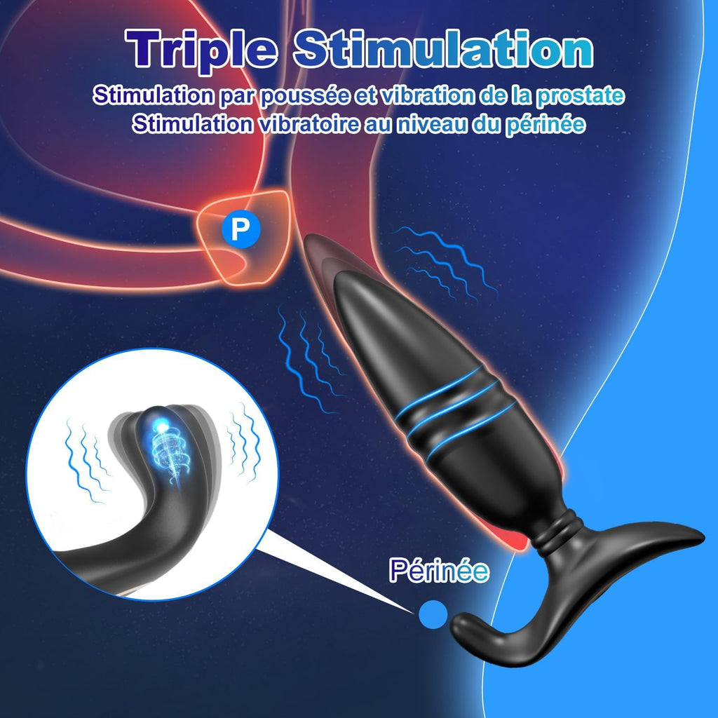 Plug Anus Vibromasseurs Sex Toys - Masseurs de Prostate Vibrant Sex ToyÌs Couple Homme, Vibrateur Anal TĂ©lĂ©commandĂ© Gode Homme pour Gay Sextoyse Couple Plaisir Homme Sex avec 9 PoussĂ©e & Vibration