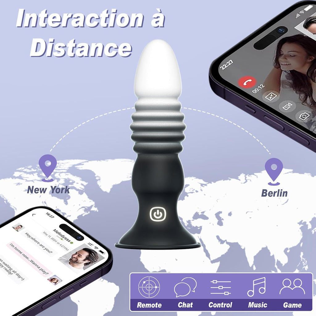 Sex Toys Plug Anal Vibromasseur - Sex ToyÌs Homme Stimulateur Prostate Plugs Anals Femme DĂ©butante Gode avec 7 Vibration 7 PoussĂ©e, Plug Anus Vibrant Gay Sextoyse Couple Plaisir avec Telecommande APP