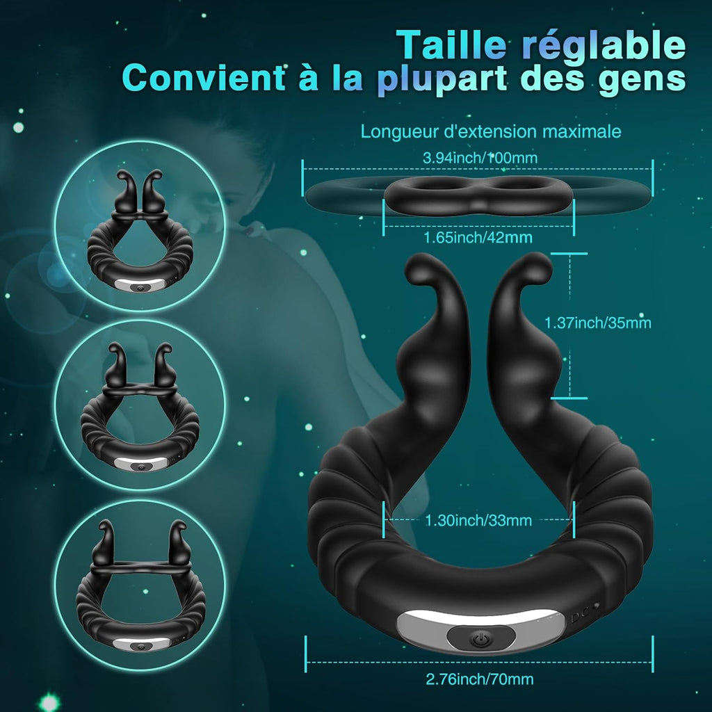 Sex Toys Anneau Penien - Anneau Homme Sextoyse Couple Plaisir, Anneau Vibrant Pénis Clitoridienne avec 10 Modes de Vibration, Anneaux de Pénis Sextoyse Homme Sex, Anneau Penien Sex Toyspour Pour Homme
