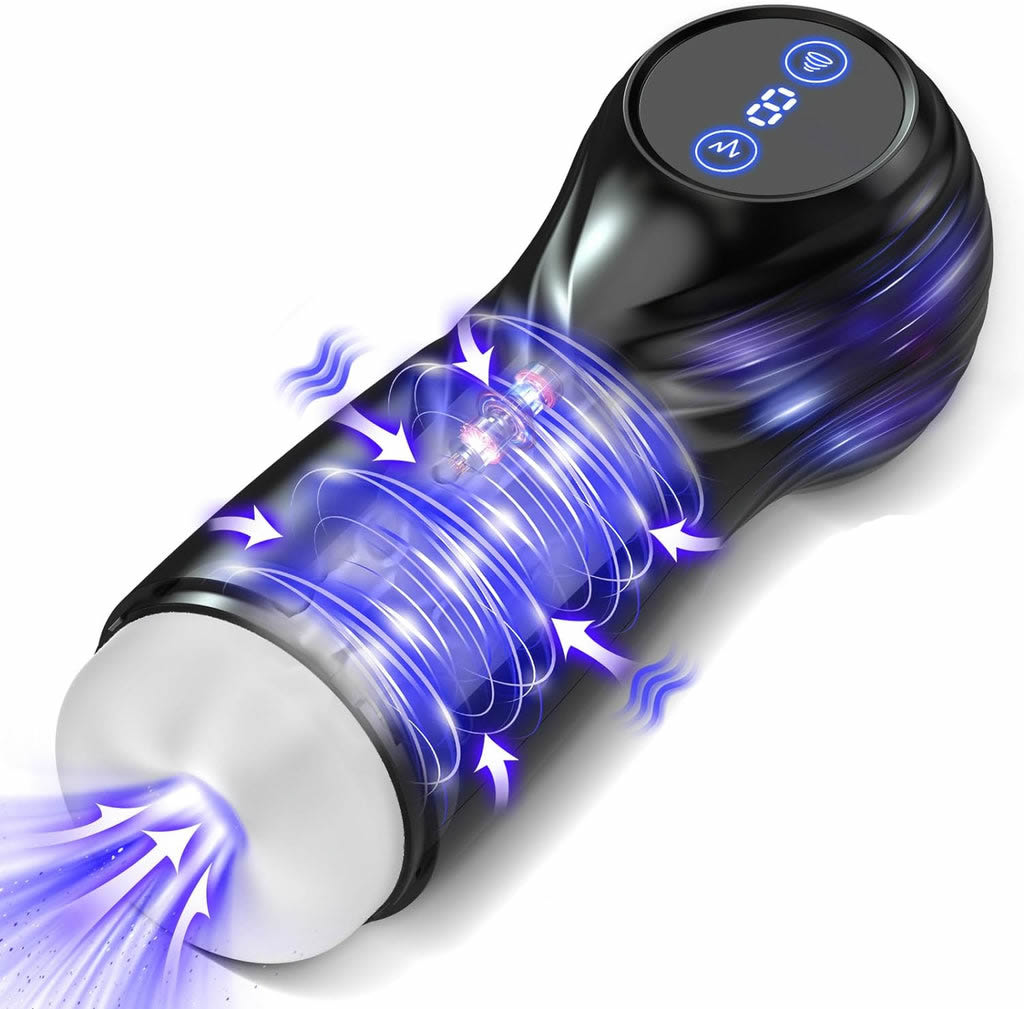 Masturbateurs Masculins Sex ToyÌs Homme - Masturbateur Homme avec 7 Succion & Vibration & Ăchappement,MasturbĂąteur Homme Mains Llibres avec Ăcran LCD & 3D Vaginette Ultra RĂ©aliste, Sex Toys Couple.