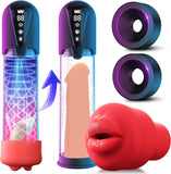 Pompe à Pénis sex toýs homme Masturbateurs masculins avec 4 D'aspiration& 6 modes entraînement,Vakuum pumpe pompe pénis Vibromasseurs avec Vaginette Silicone, Sextoy Homme Masturbateur