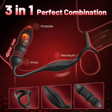 Charger l'image dans la galerie, Vibromasseur pour Homme Sex Toys, Plug Anal Vibrant Sex toýs Homme Masseurs de Prostate Sextoy Homme Sex avec Anneau Pénienn, Sex Toys Anals Gode Vibro-masseur 9 Mode Télescopique & Vibrations