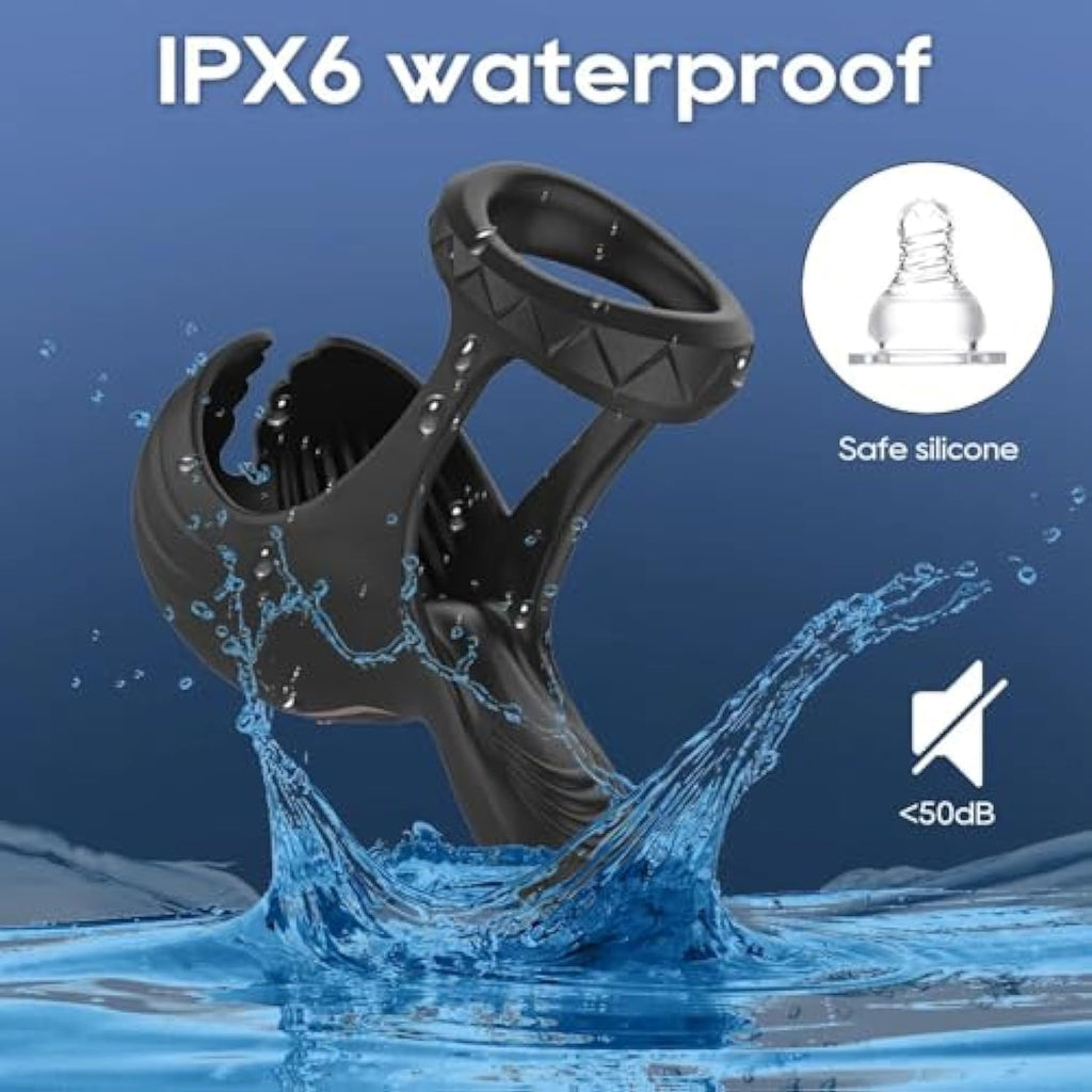 Sextoy Homme avec Télécommande et Application,Anneau De P-ÊŇIs en Silicone,étanche réglable pénien avec Anneau testiculaire plaisir Couple