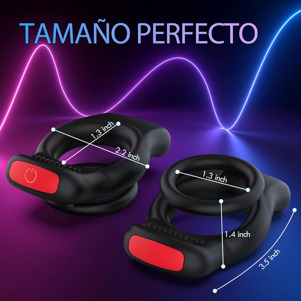 Anneau Penien - Anneau Homme Vibrant Sex Toys, Anneaux de PĂ©nis Sex ToyÌs Couple Vibromasseurs pour Homme, Double Anneau PeÌnis avec TĂ©lĂ©commande et APP, Stimulateur Clitoridien pour Couple Sex Toy