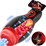 Masturbateurs Masculins Sex Toýs Homme, Support de téléphone Masturbâteur Homme Mains Libres avec 9 Succion et 9 Vibration, 3D Vaginette Ultra Réaliste Bouche Sexy Fonction de chauffage Sex Toys, APP