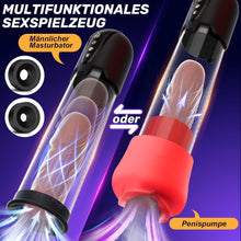 Charger l'image dans la galerie, Pompe à Pénis sex toýs homme Masturbateurs masculins avec 4 D'aspiration& 6 modes entraînement,Vakuum pumpe pompe pénis Vibromasseurs avec Vaginette Silicone, Sextoy Homme Masturbateur