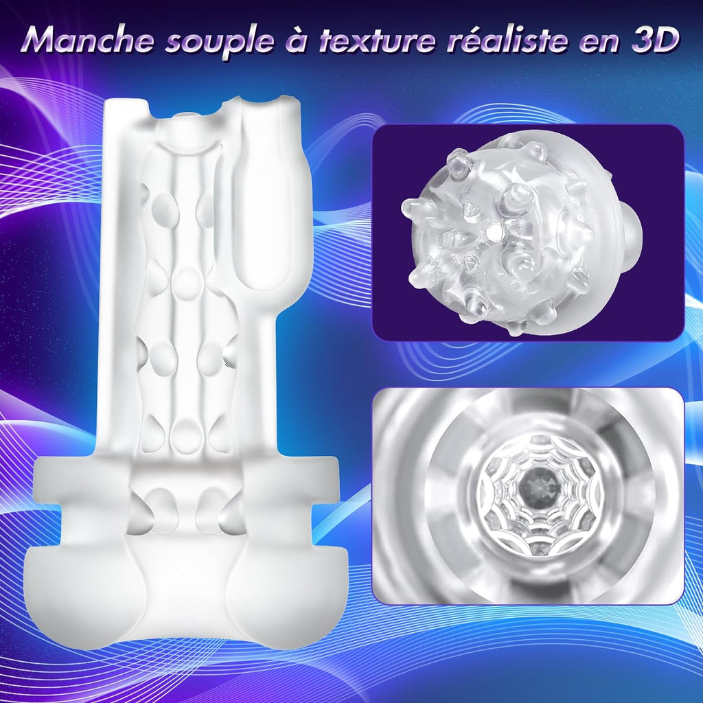 Masturbateurs Masculins Sex ToyÌs Homme - Masturbateur Homme avec 7 Succion & Vibration & Ăchappement,MasturbĂąteur Homme Mains Llibres avec Ăcran LCD & 3D Vaginette Ultra RĂ©aliste, Sex Toys Couple.