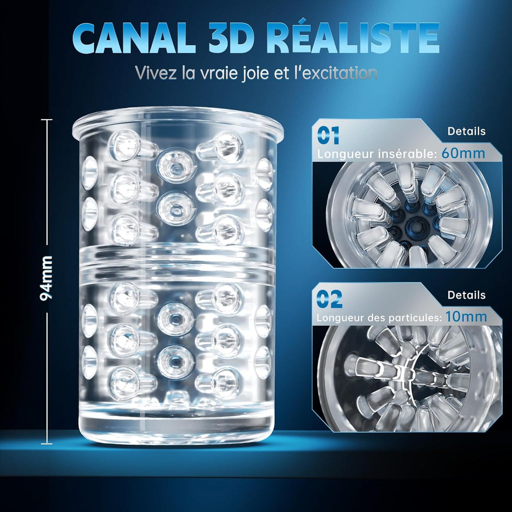 Masturbeuse Homme Sex Toys, Masturbateurs Masculins Mains Libres avec 7 Modes d'aspiration et 7 Modes de Rotation, Masturbateur Homme Automatique Vaginette Ultra Réaliste Sextoyse Homme Sex Sex Toys